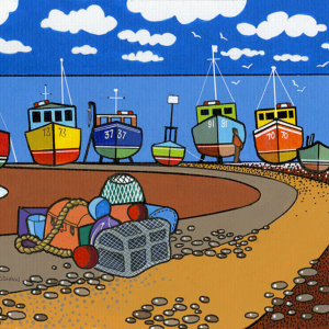 Boats on Beer Beach Print
