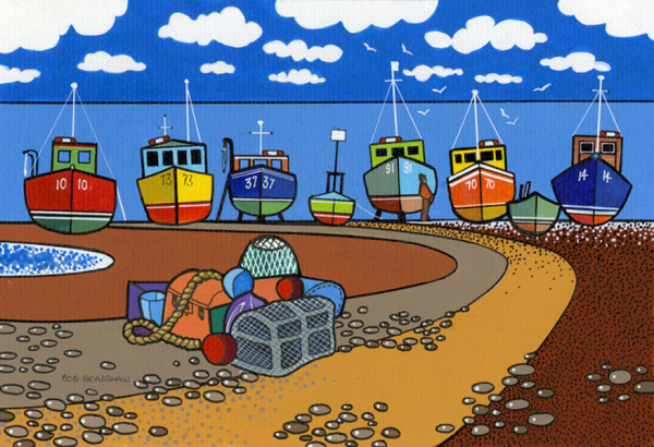 Boats on Beer Beach Print